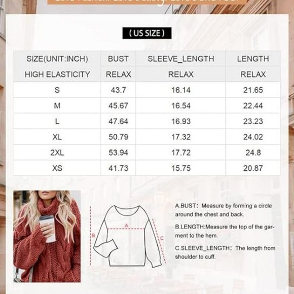 Sweaters | Chunky Turtleneck Sweaters Balloon Long Sleeve Oversized ...